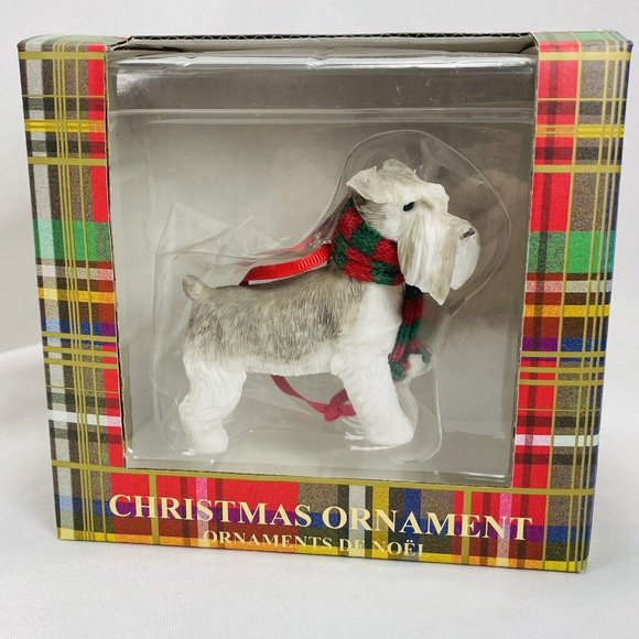 Sandicast Christmas Ornament, Gray Schnauzer Dog Hand Painted Animal - Picture 6 of 10